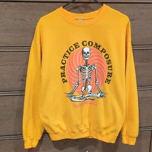 Gildan Yellow Graphic Crewneck Sweater